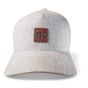 Travis Mathew Pool Day Golf Snapback Hat Grey / Brown Leather OS